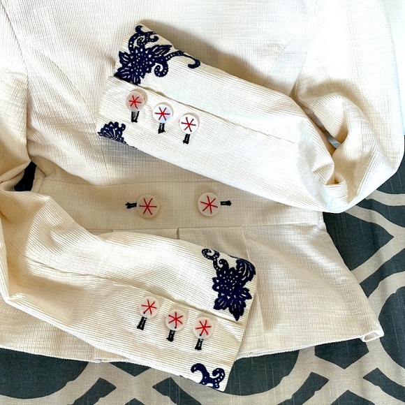 ANTHROPOLOGIE embroidered corduroy jacket blazer - Picture 10 of 13